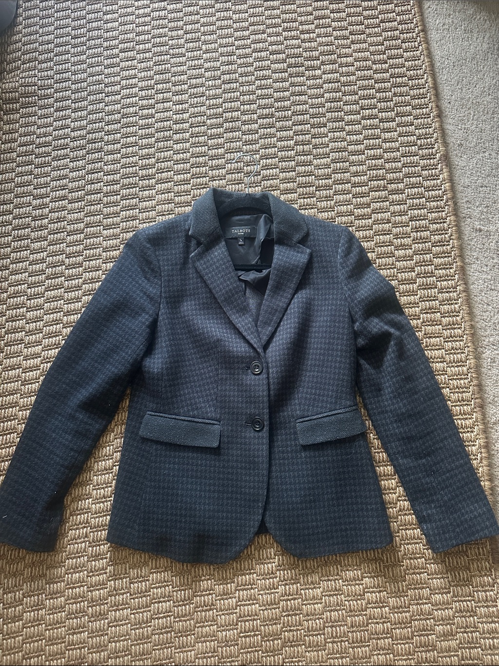Talbots Women's Black Textured Notch-Lapel Blazer